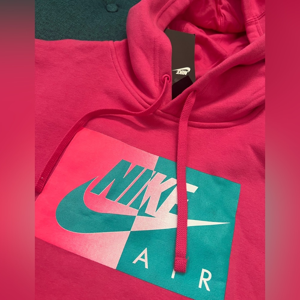 Women’s Nike dual block watermelon FLC HD hoodie / hooded sweatshirt hot pink